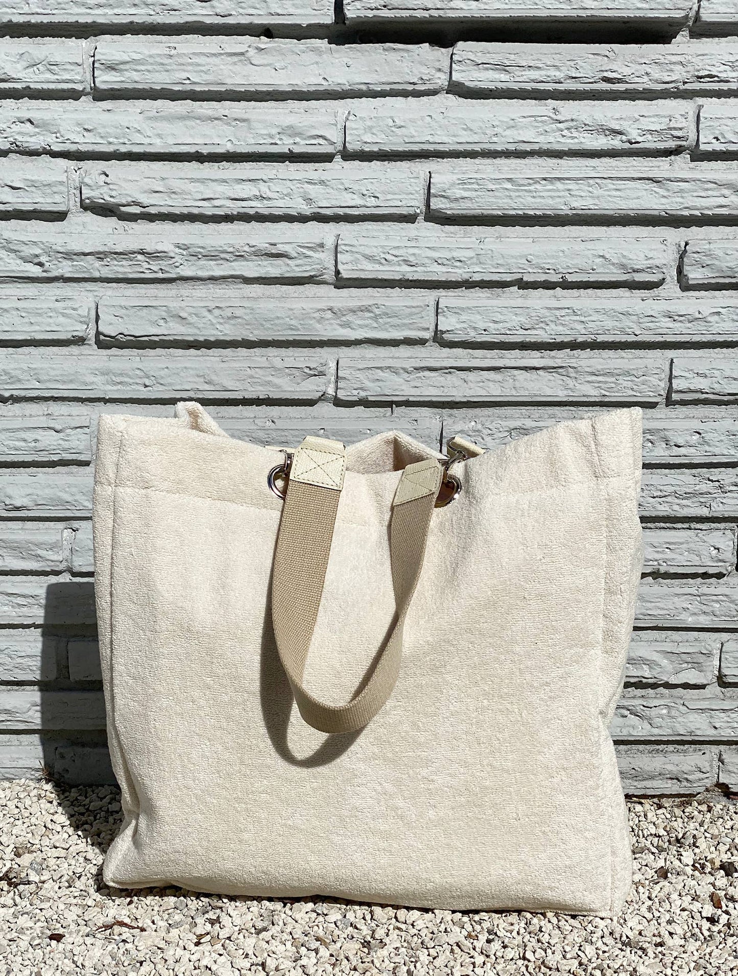 Solid Terry Plastic Lined Tote