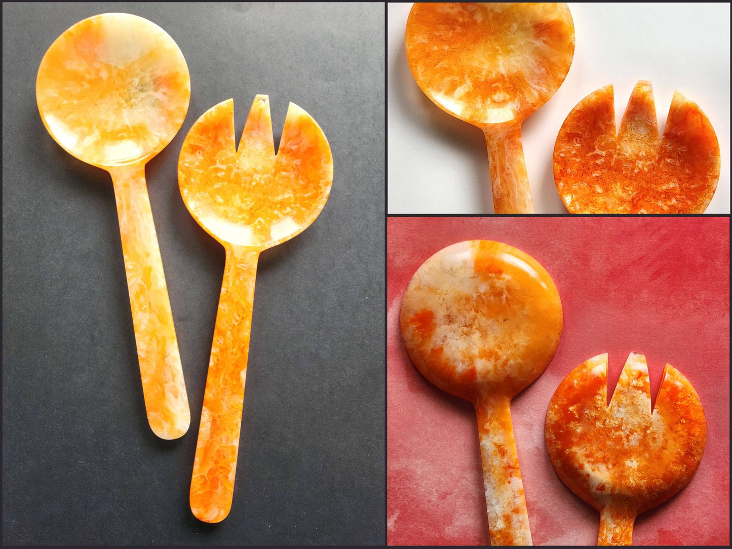 2-Piece Salad Serving Set - Hand-poured Resin Salad Set