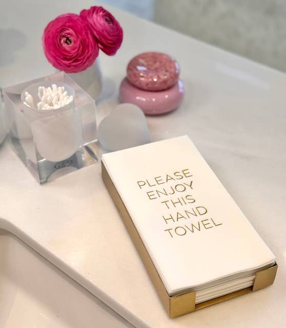 Brass Plated Tray with Guest Towels