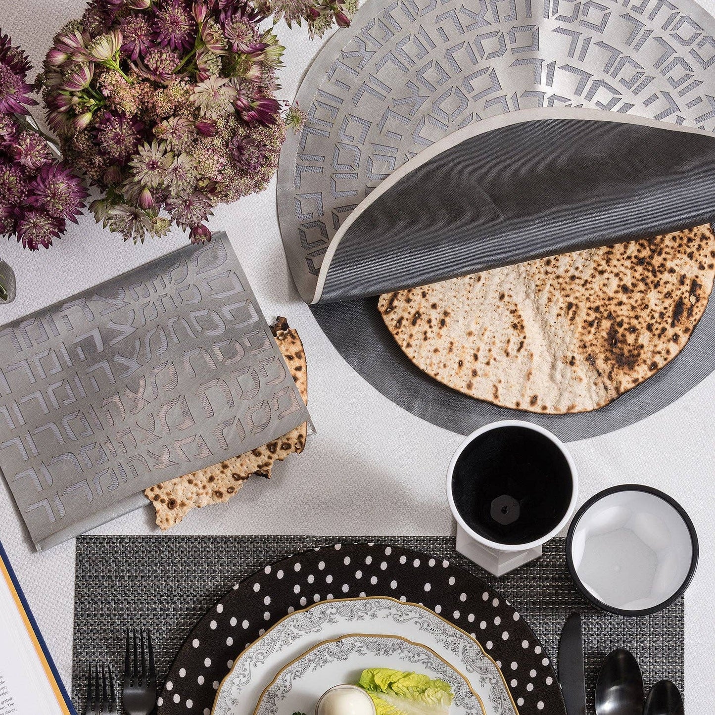 Type Matzah Cover Silver