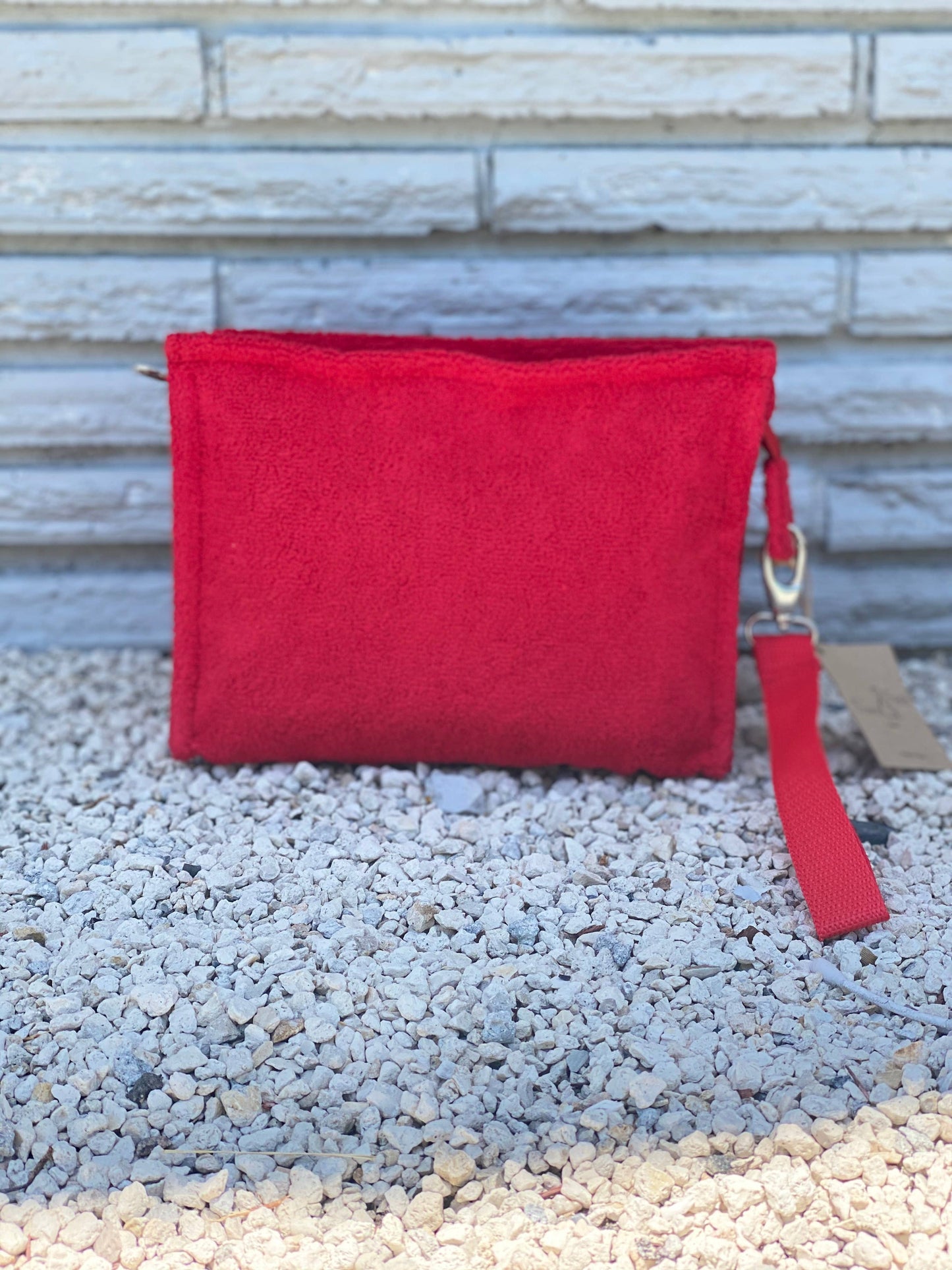 Large Terry Pouch Plastic Lined