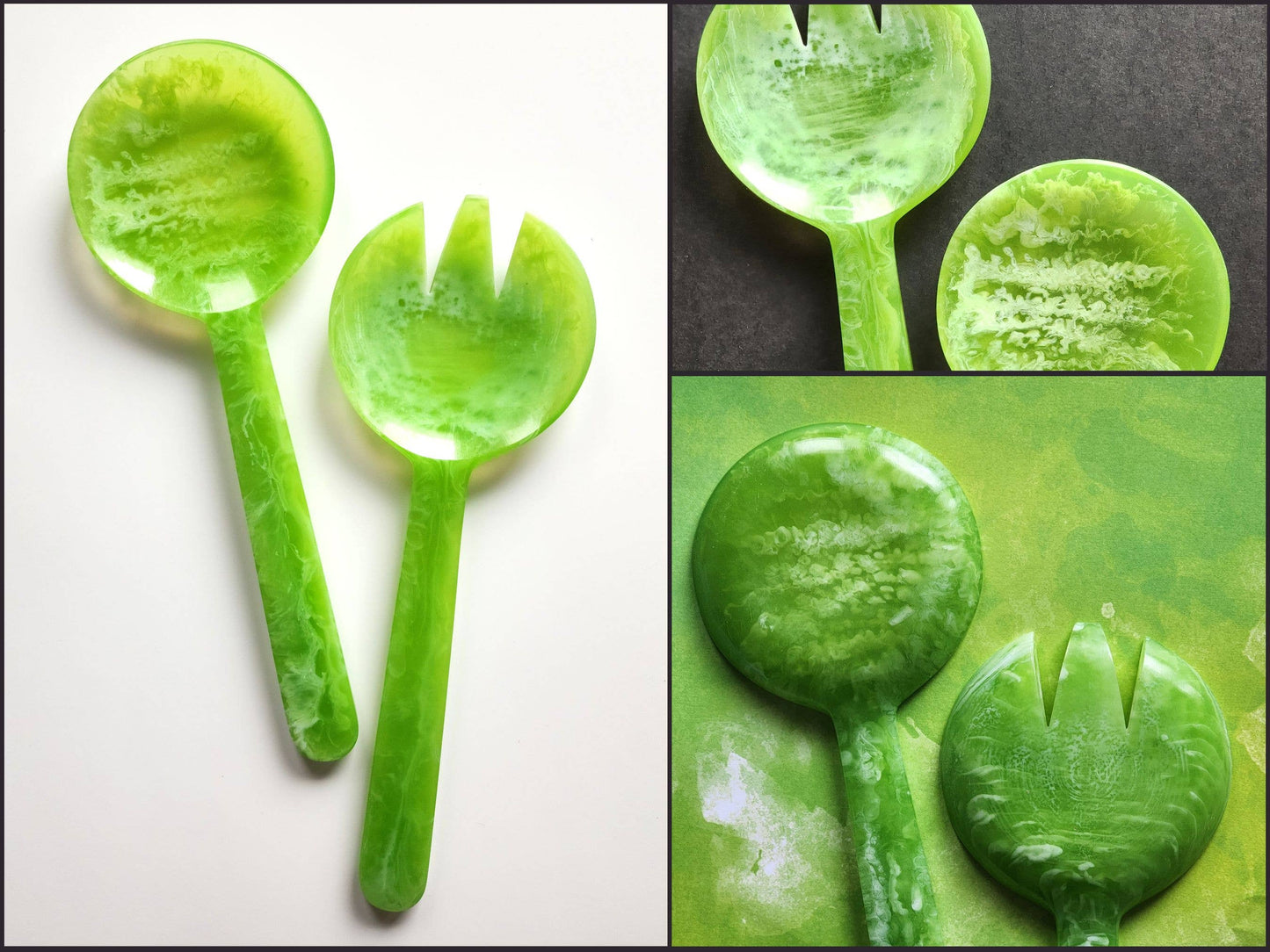 2-Piece Salad Serving Set - Hand-poured Resin Salad Set