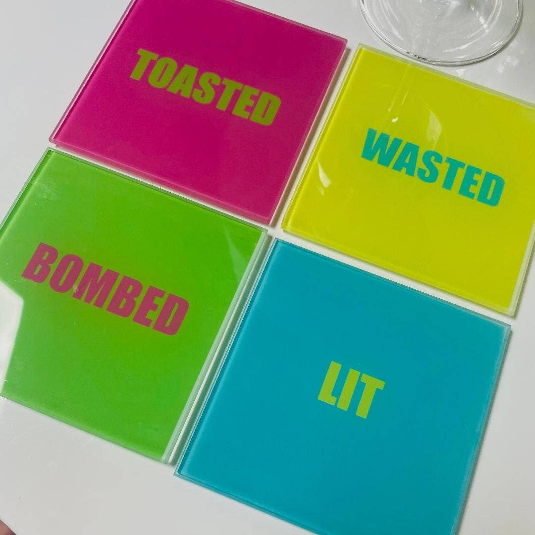 Get Your Drink On Glass Coasters (set of 4)