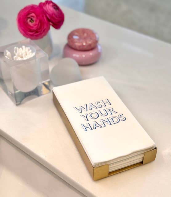 Brass Plated Tray with Guest Towels