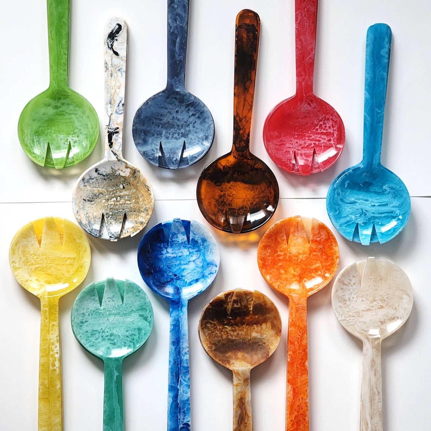 2-Piece Salad Serving Set - Hand-poured Resin Salad Set