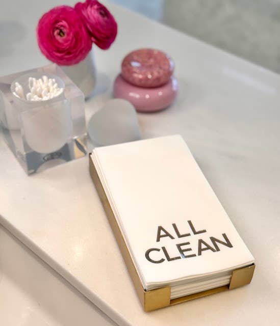 Brass Plated Tray with Guest Towels