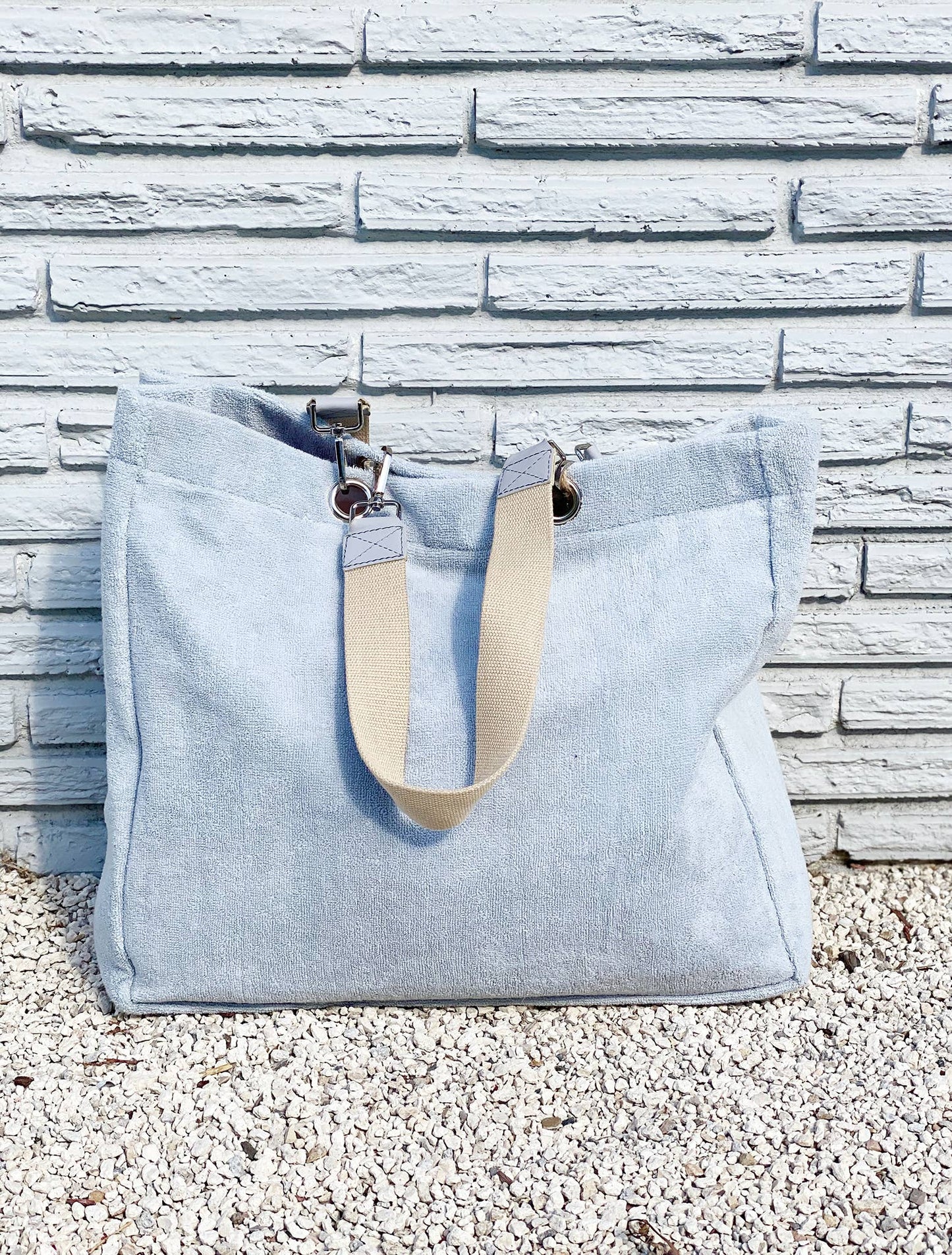 Solid Terry Plastic Lined Tote