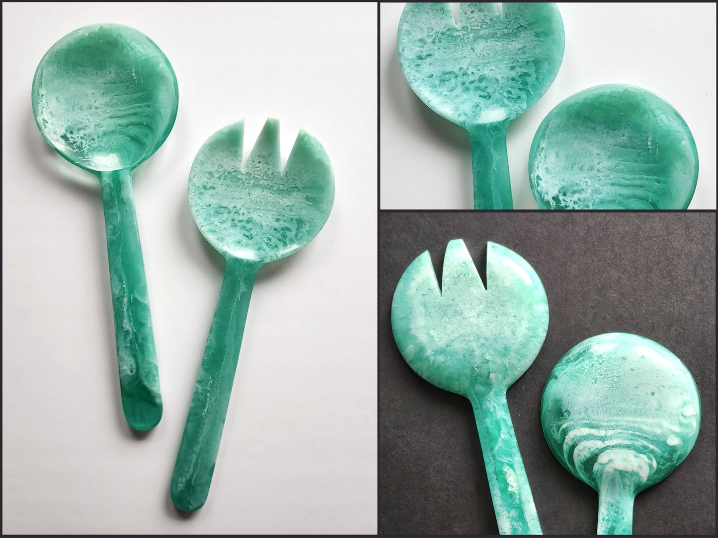 2-Piece Salad Serving Set - Hand-poured Resin Salad Set