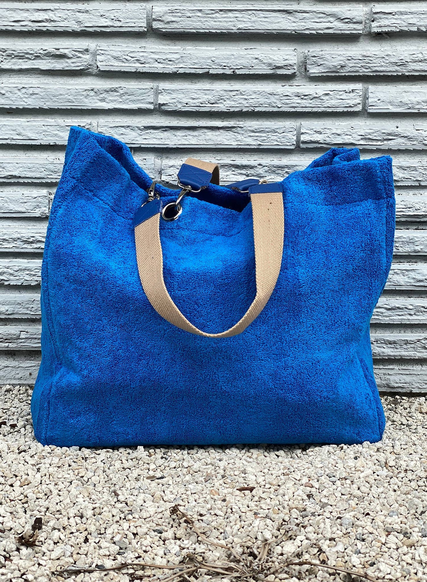 Solid Terry Plastic Lined Tote
