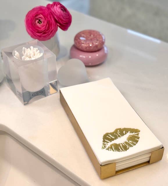 Brass Plated Tray with Guest Towels