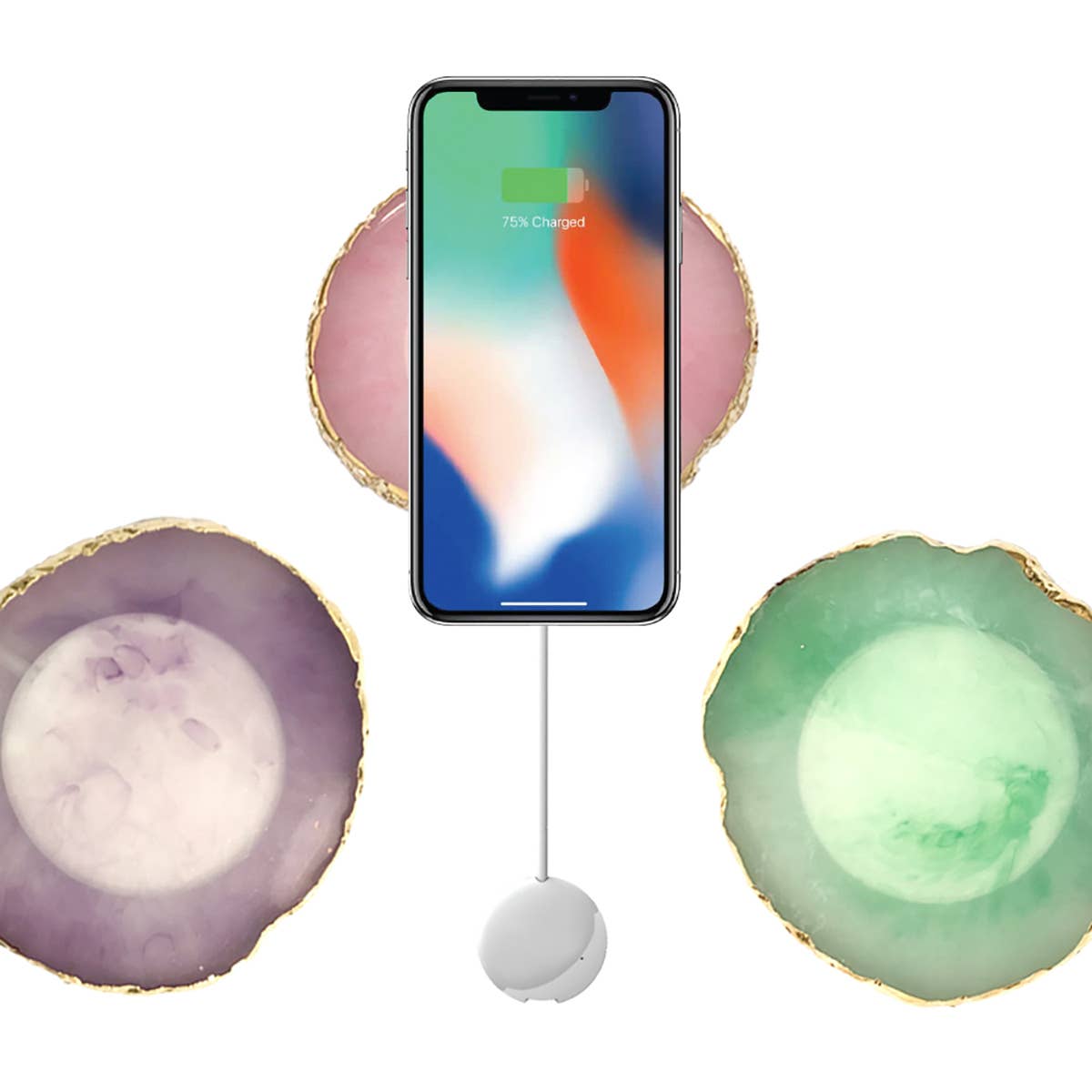 White - Wireless Charging Crystal Pad (Fast Charge 15W)
