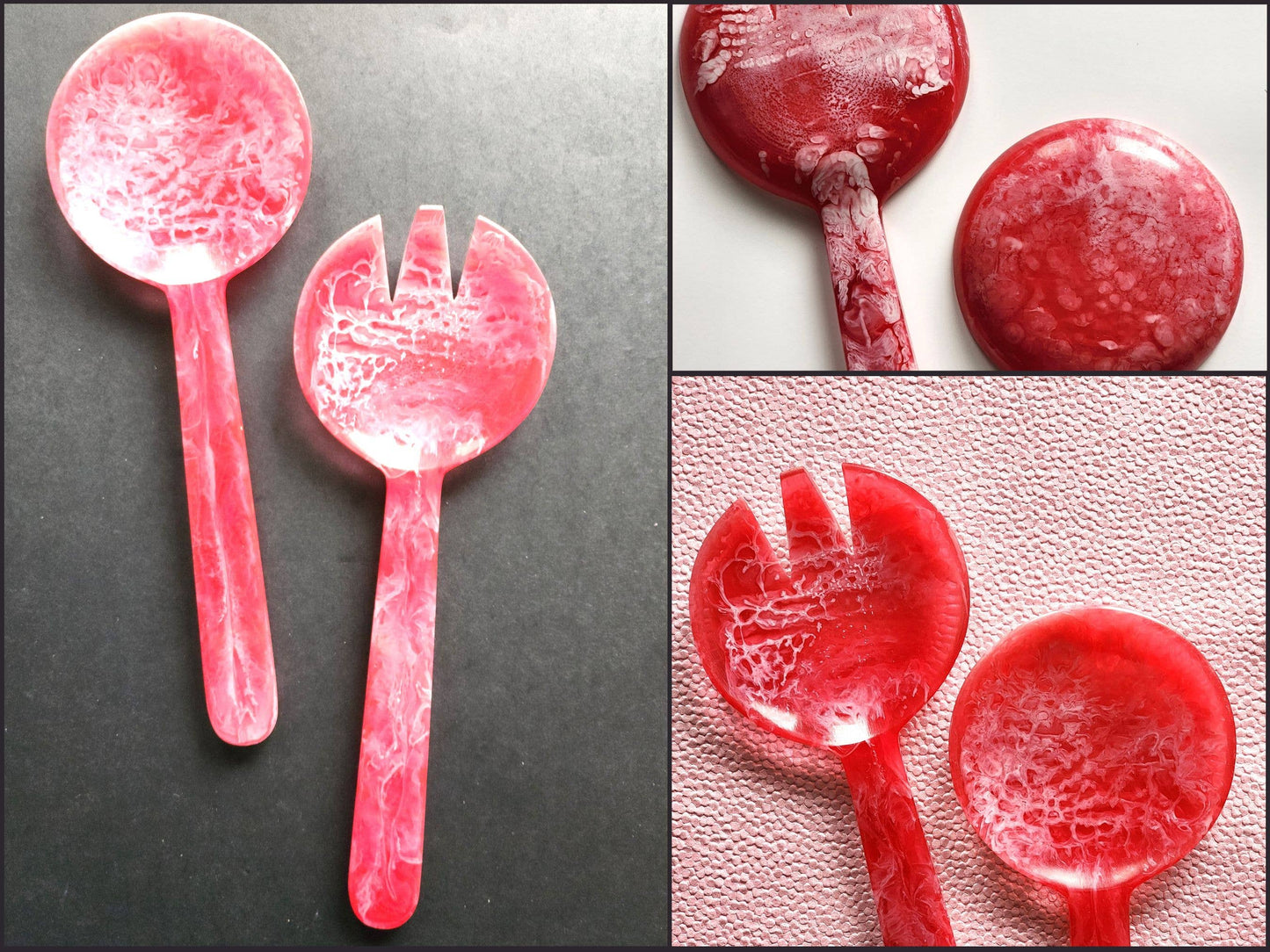 2-Piece Salad Serving Set - Hand-poured Resin Salad Set