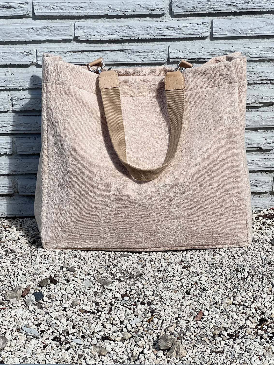 Solid Terry Plastic Lined Tote