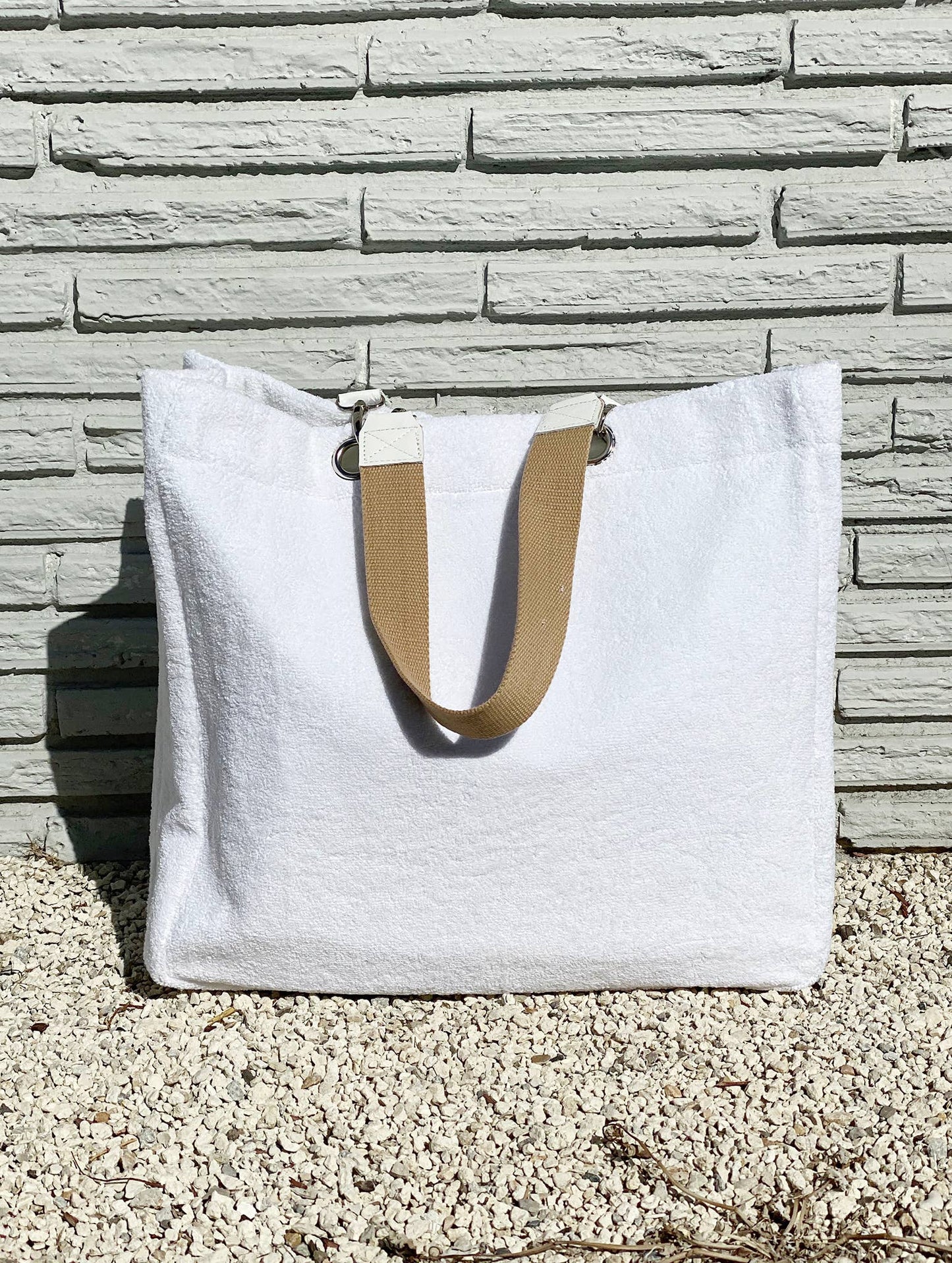 Solid Terry Plastic Lined Tote