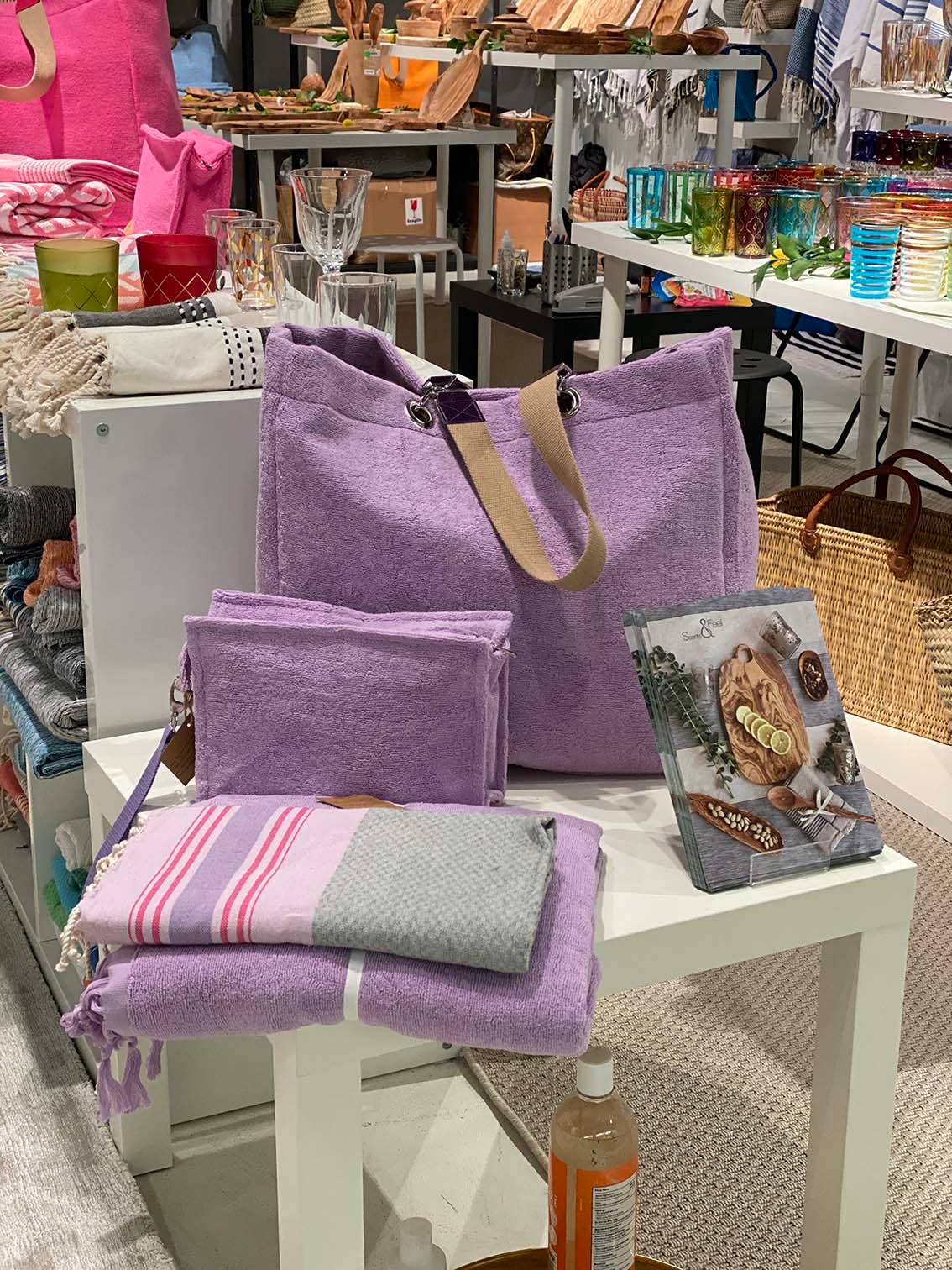 Solid Terry Plastic Lined Tote