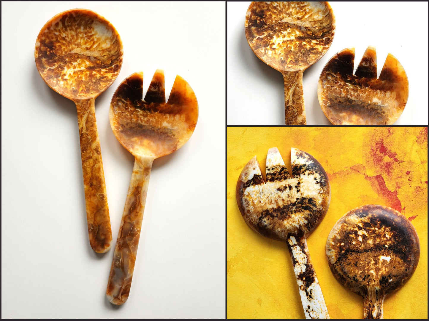 2-Piece Salad Serving Set - Hand-poured Resin Salad Set