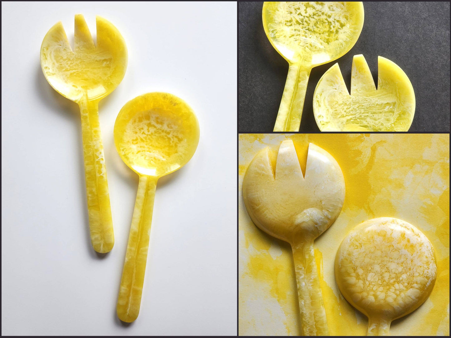 2-Piece Salad Serving Set - Hand-poured Resin Salad Set