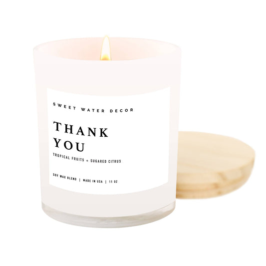 Thank You 11 oz Soy Candle - Home Decor & Gifts