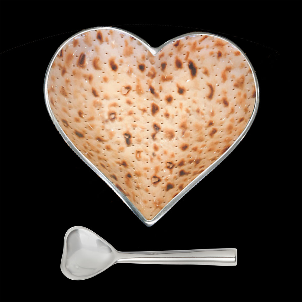 Happy Matzah Heart with Heart Spoon