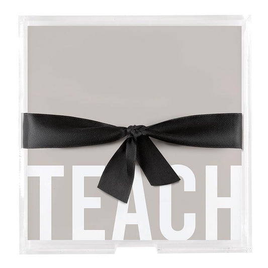 Square Acrylic Notepaper Tray - Teach