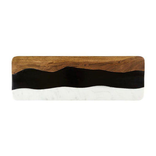 Marble + Wood Serving Board- Large