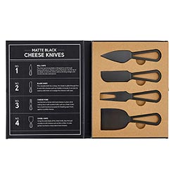 Matte Black Cheese Knives Book Box