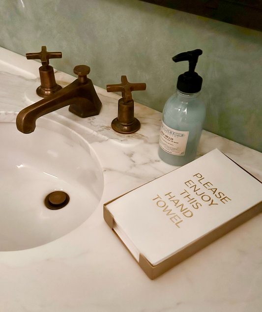 Brass Plated Tray with Guest Towels