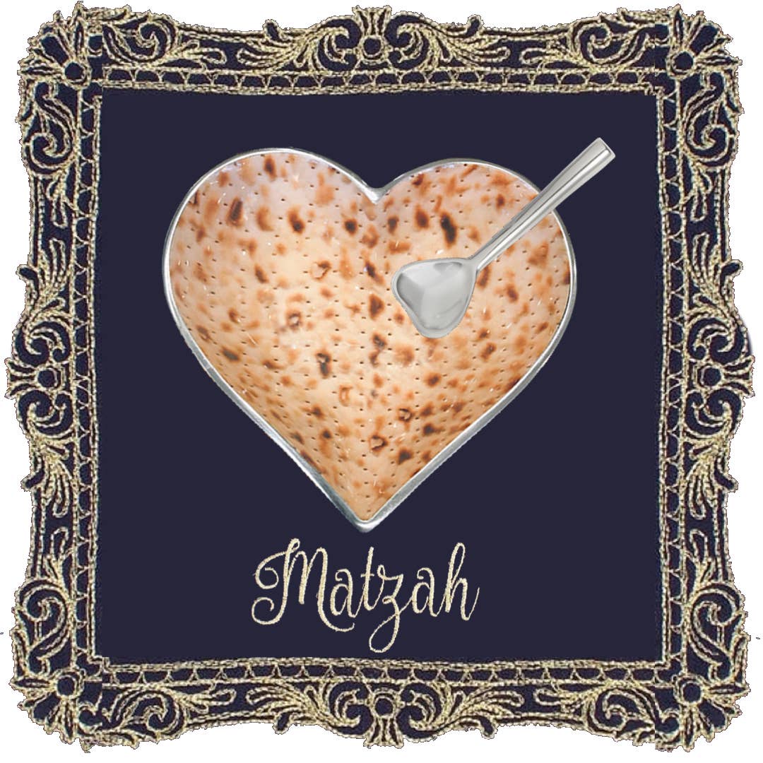 Happy Matzah Heart with Heart Spoon